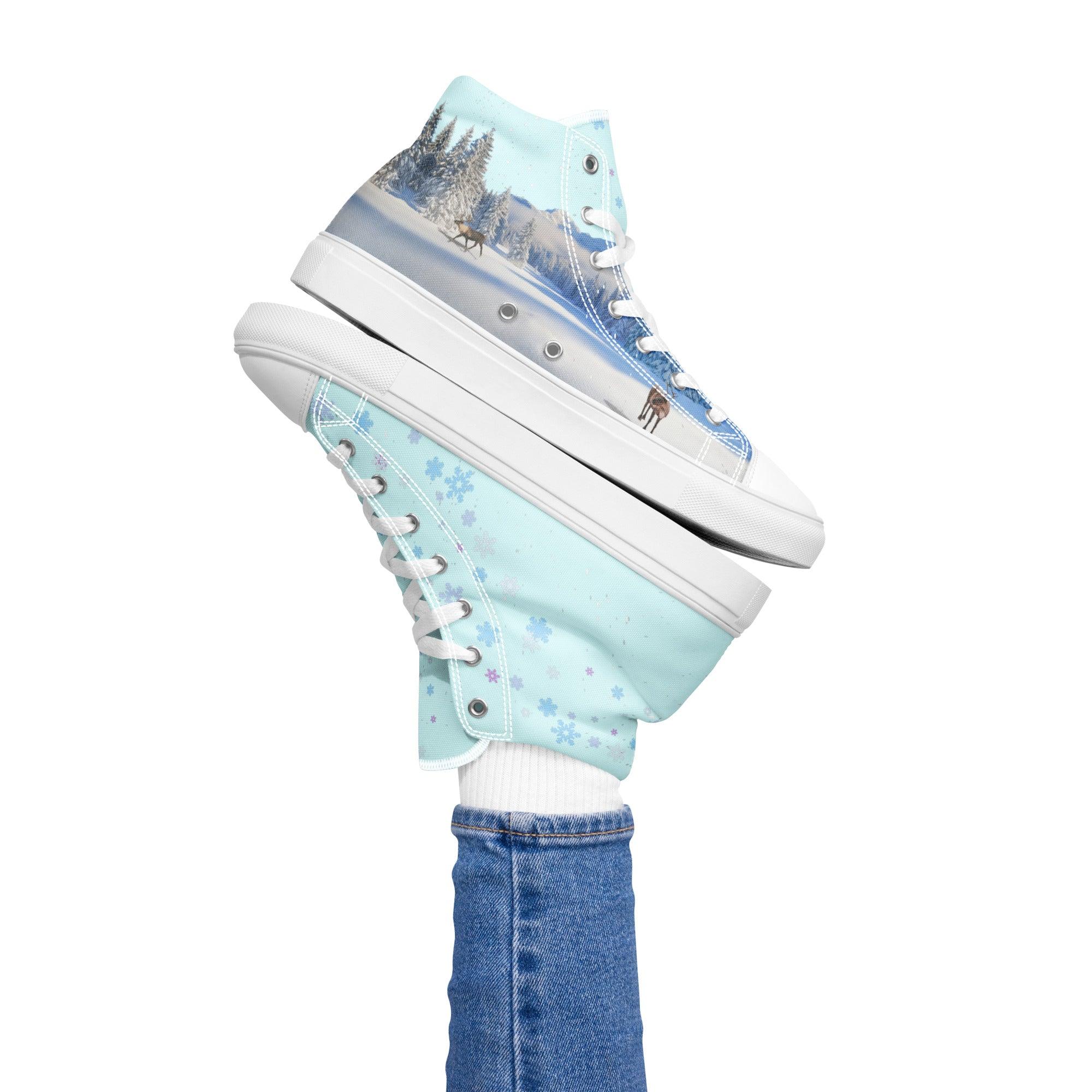 womens-high-top-canvas-shoes-white-left-69feddbc9550b - Sweet Talks Tees