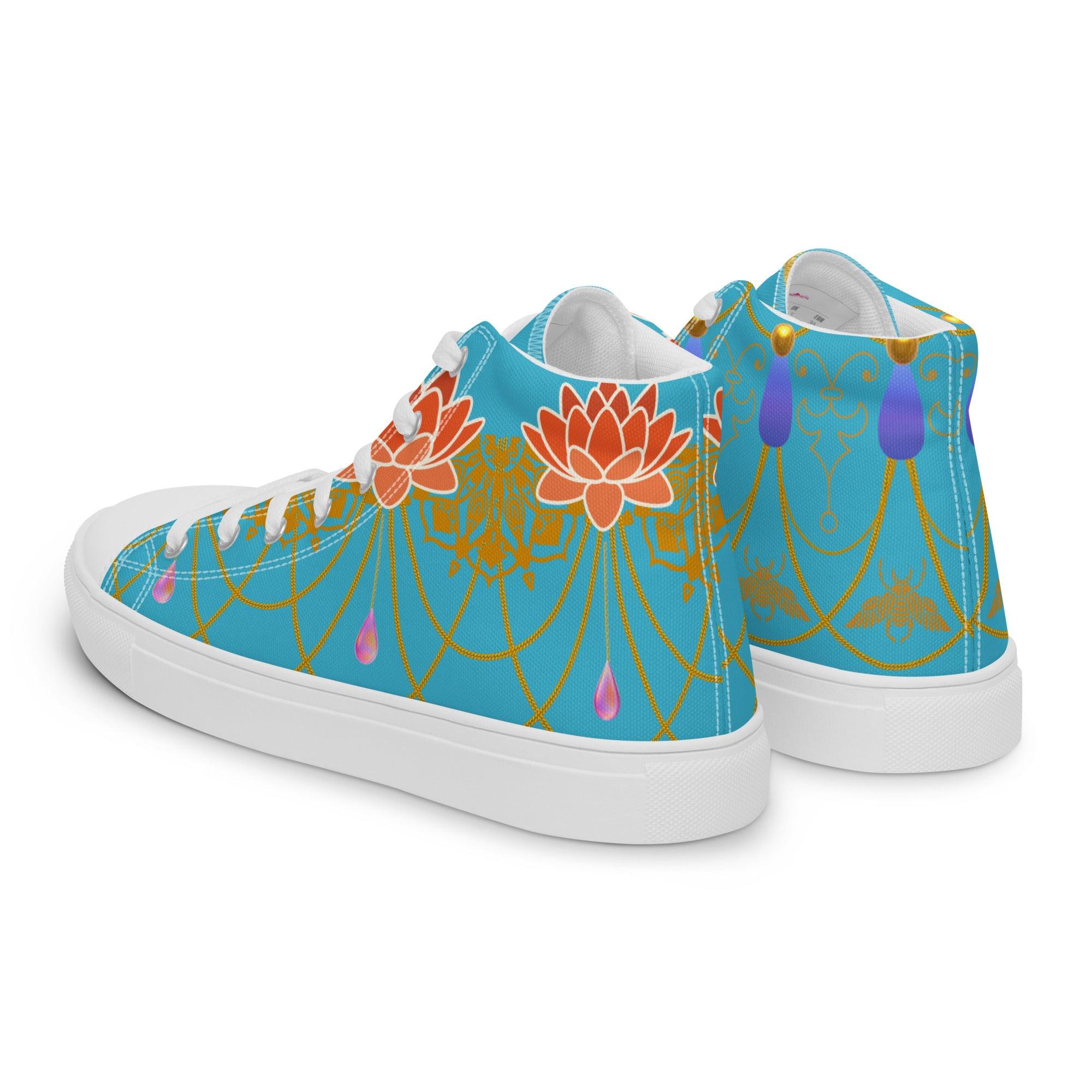womens-high-top-canvas-shoes-white-left-back-69fa9bba4d5ec - Sweet Talks Tees
