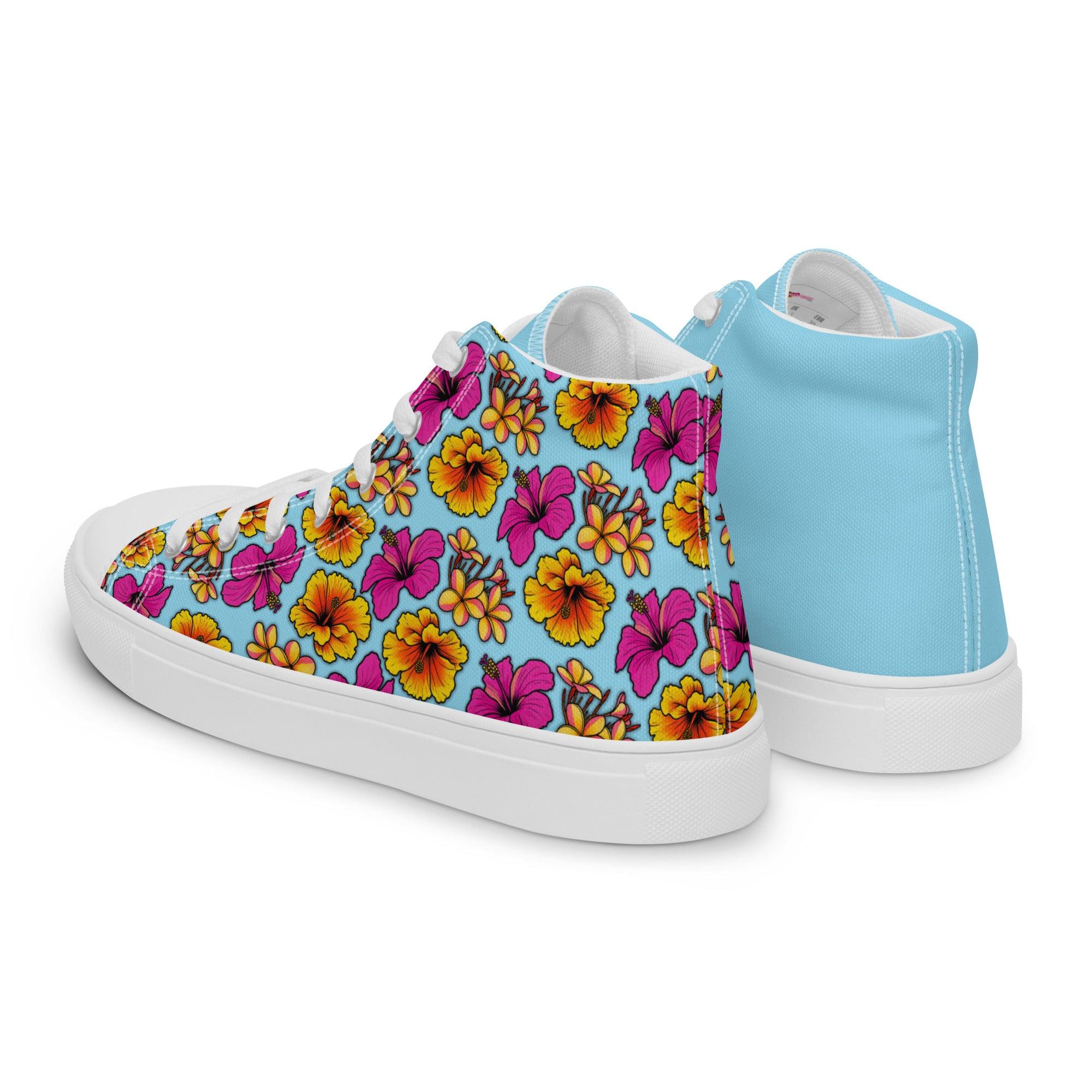 womens-high-top-canvas-shoes-white-left-back-69fdd9bbc3bc3 - Sweet Talks Tees