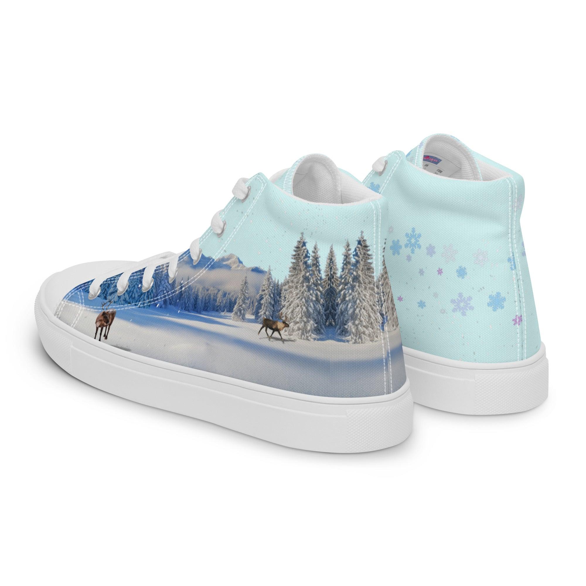 womens-high-top-canvas-shoes-white-left-back-69feddbc90327 - Sweet Talks Tees