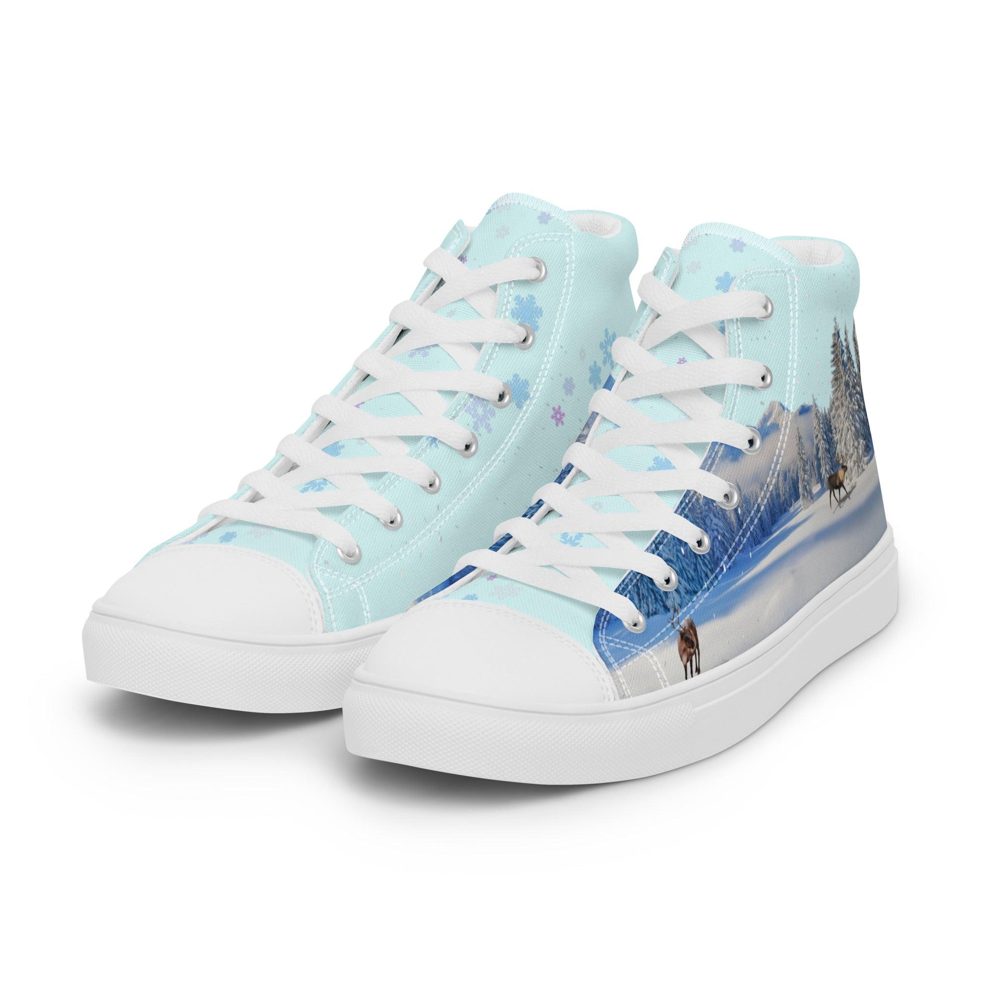 womens-high-top-canvas-shoes-white-left-front-69feddbc90e9b - Sweet Talks Tees