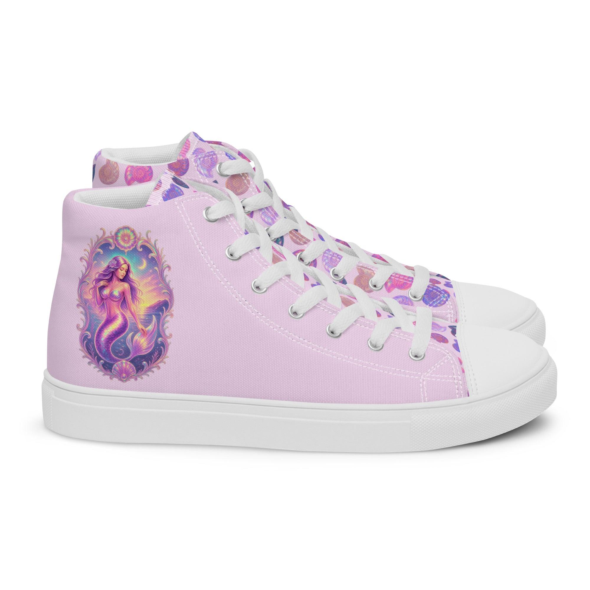womens-high-top-canvas-shoes-white-right-69fdd621b5418 - Sweet Talks Tees