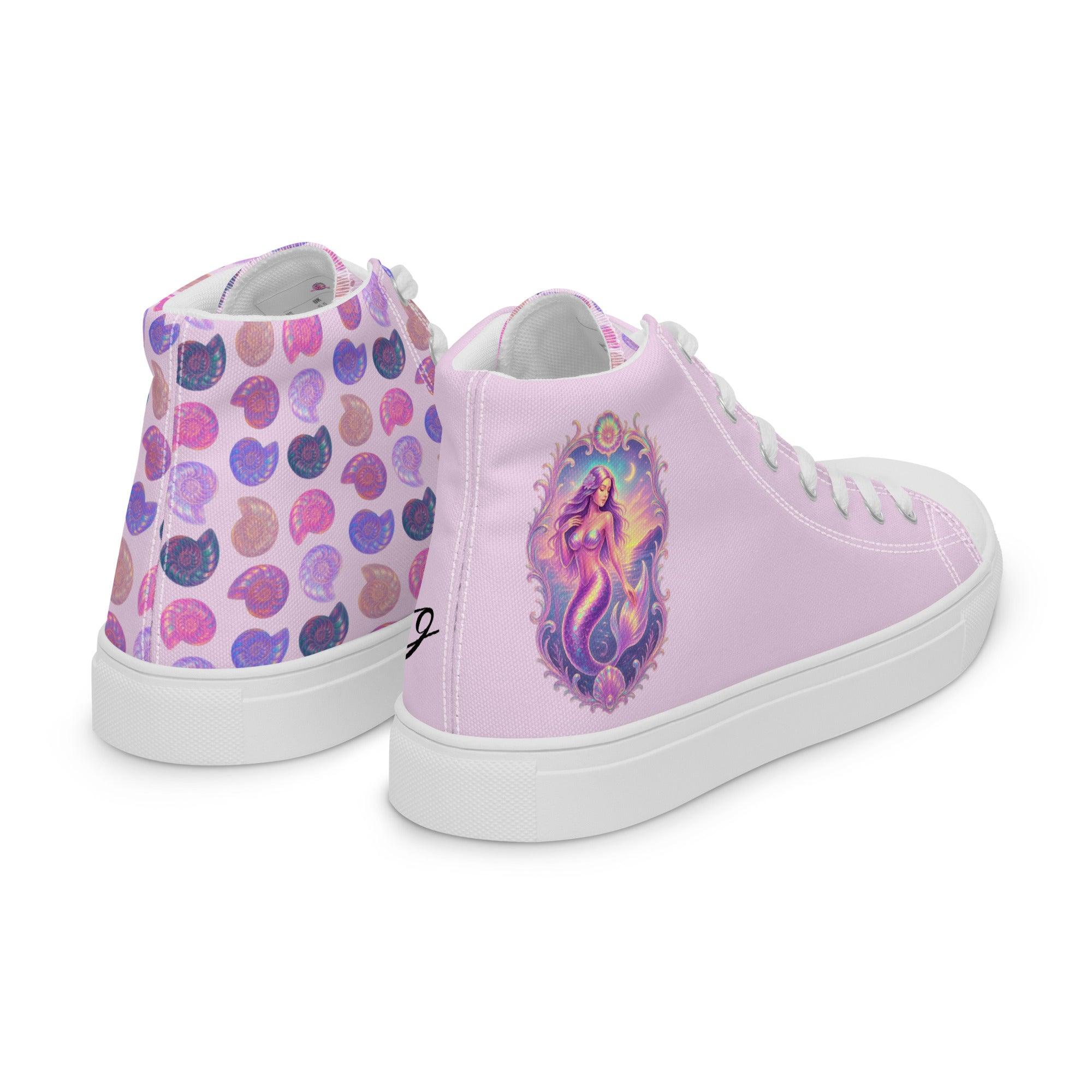 womens-high-top-canvas-shoes-white-right-back-69fdd621b58fc - Sweet Talks Tees