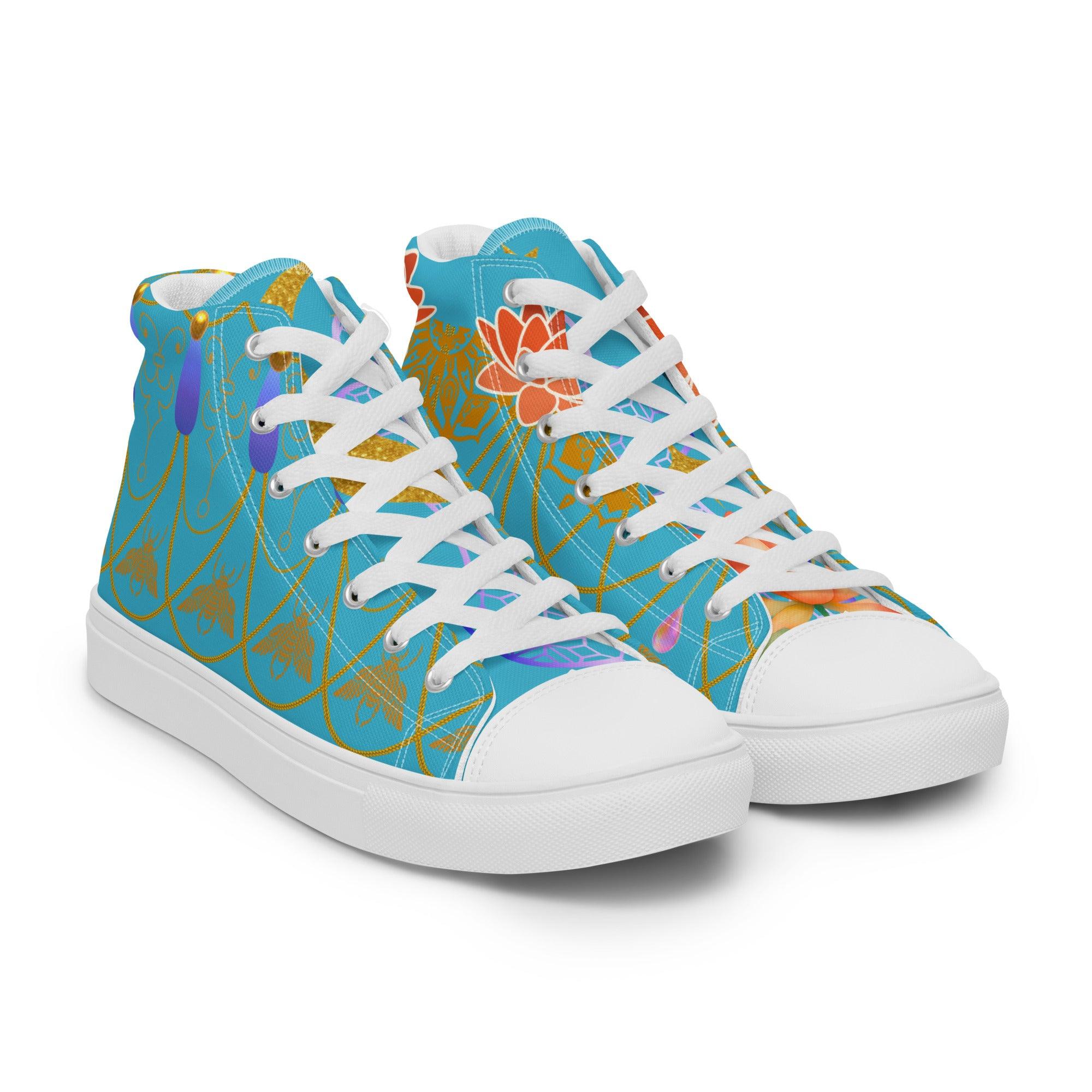 womens-high-top-canvas-shoes-white-right-front-69fa9bba4ea82 - Sweet Talks Tees