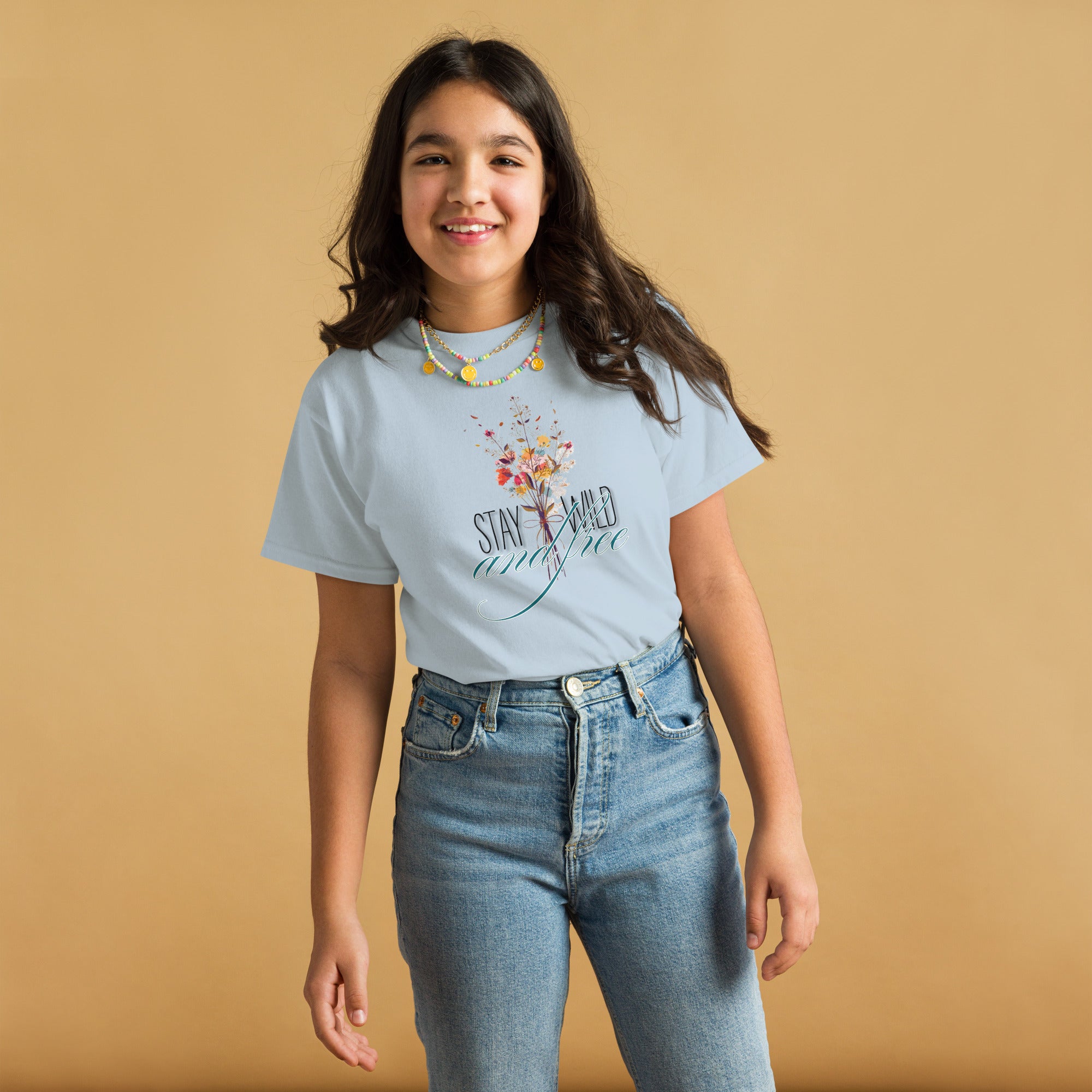 youth tee with wyoming themed western design