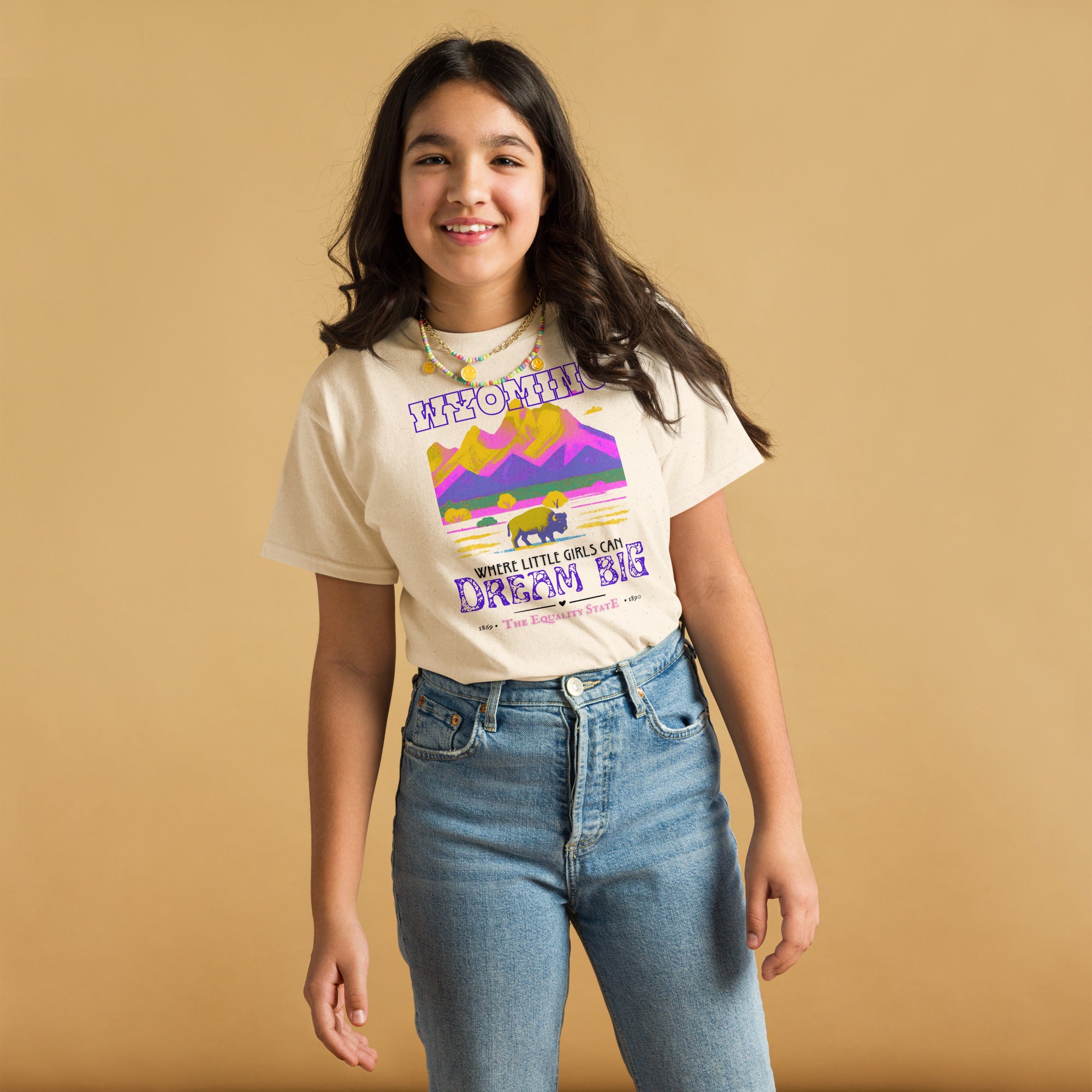 kids wyoming pride shirt with equality state theme